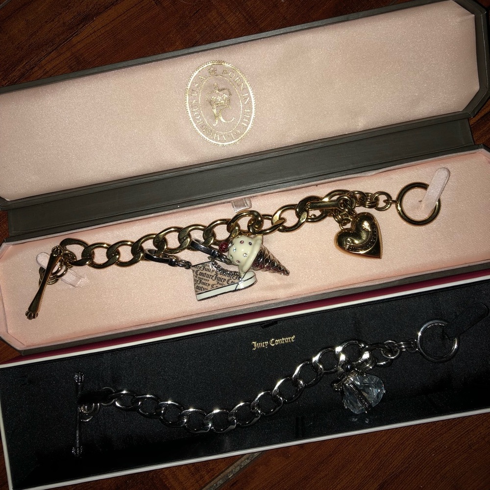 2 juicy couture charm bracelets 1 silver 1 gold